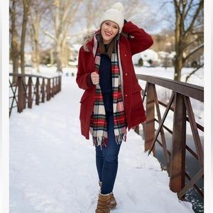 Beyove Womens Winter Coat Parka Removable Hood size Small NWT Maroon